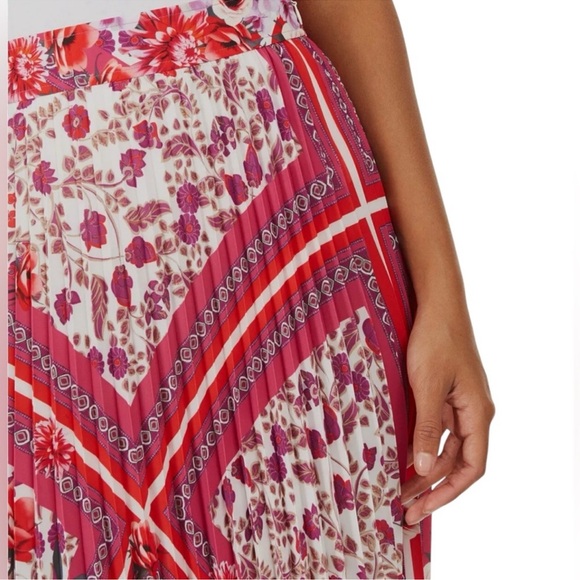 ELIE TAHARI Delilah Floral Pleated Midi Skirt, Size 8. - Picture 5 of 14